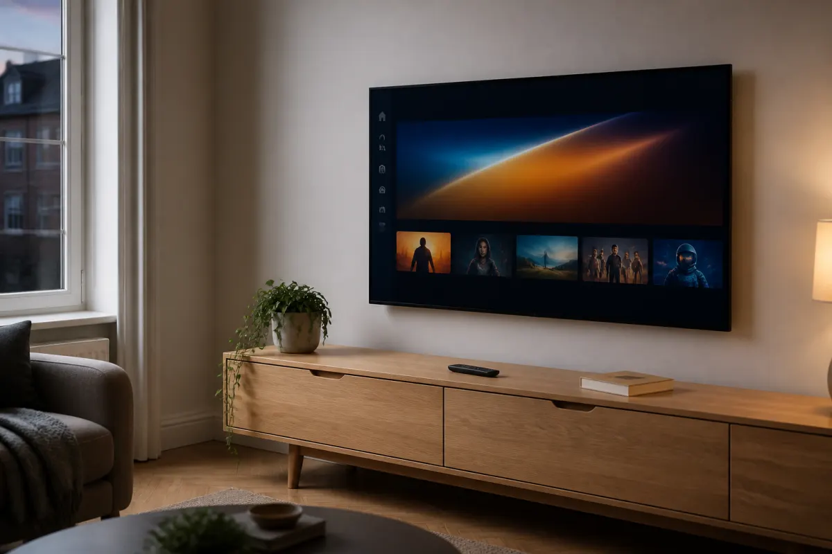 Living room TV ready for NomadTVS setup